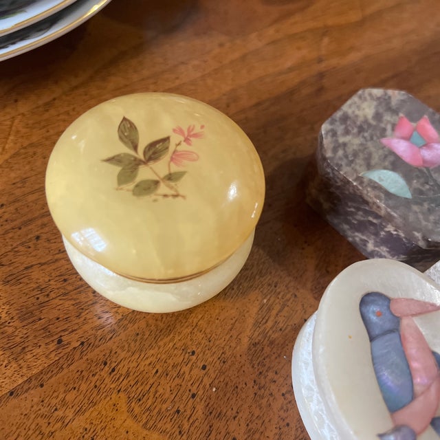 Mid-Century Modern 1970s Trio of Marble Stone Miniature Boxes For Sale - Image 3 of 5