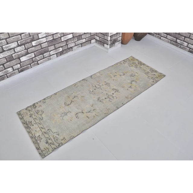 Turkish Vintage Distressed Turkish Oushak Runner For Sale - Image 3 of 10