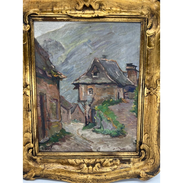 Early 20th Century Lucien Bleyfus (French, 1878-1953) "Hillside Village" Oil on Board Impressionist For Sale - Image 5 of 7