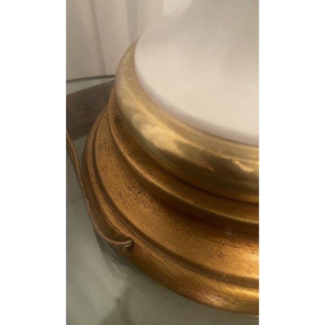 White Mid 20th Century Hollywood Regency Lamps - a Pair For Sale - Image 8 of 8