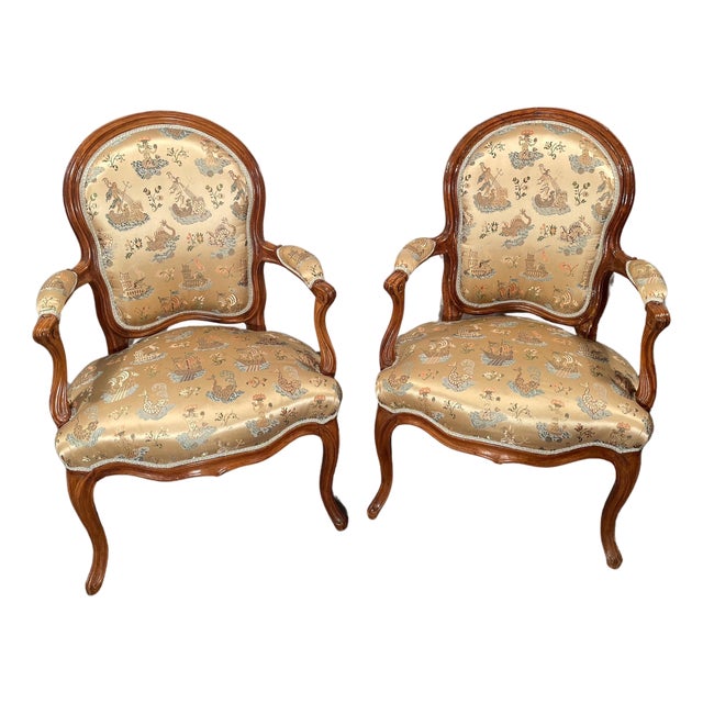Louis XV Armchairs, France, 1760s, Set of 2 For Sale