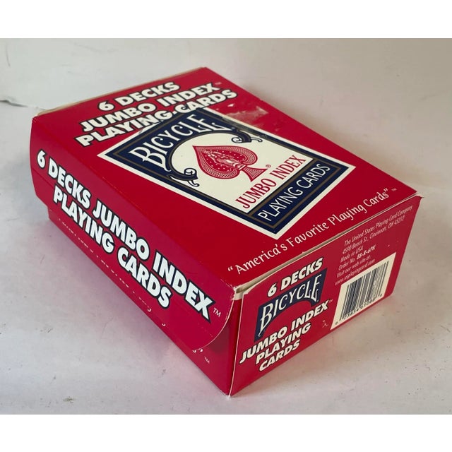 Box of six vintage jewelry mob Bicycle playing cards. Four decks are sealed and never opened and two decks are opened but...