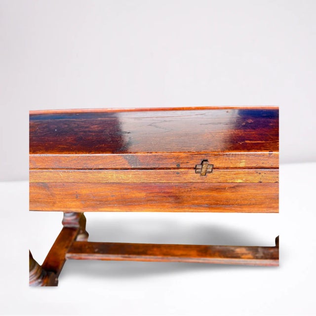 Burnt Umber 19th Century French Country Drop Leaf Console Table For Sale - Image 8 of 9