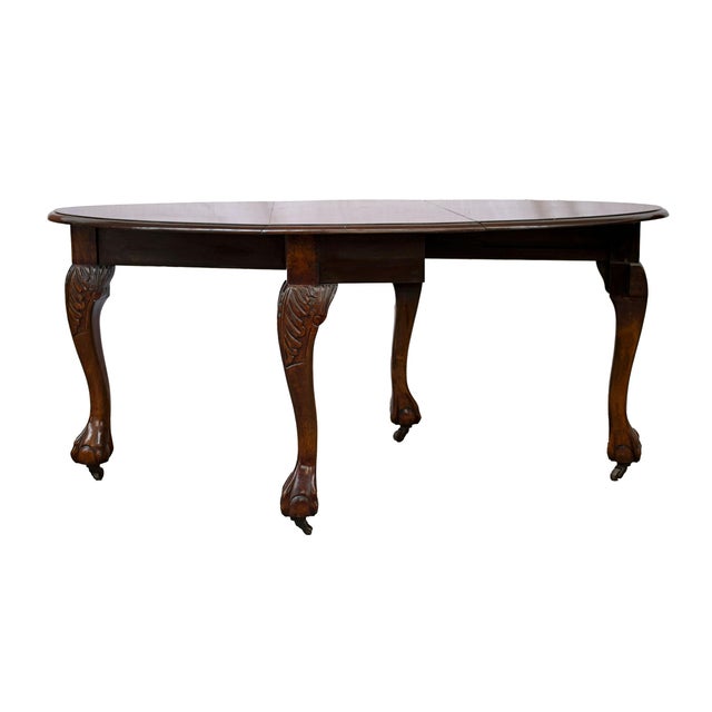 Brown Extendable Chippendale Dining Table, 1930s For Sale - Image 8 of 8