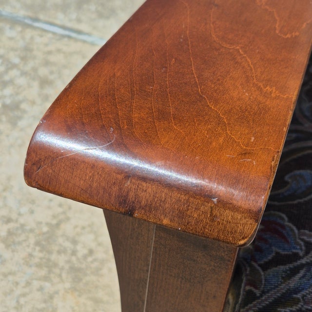 2001 Ethan Allen Mission Craftsman Style Cherry Wood Gliding Arm Chair Rocker Glider For Sale - Image 10 of 18