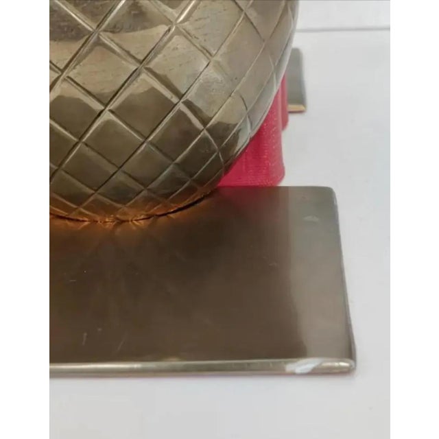 Metal Vintage Hollywood Regency Brass Pineapple Bookends - A Pair For Sale - Image 7 of 9