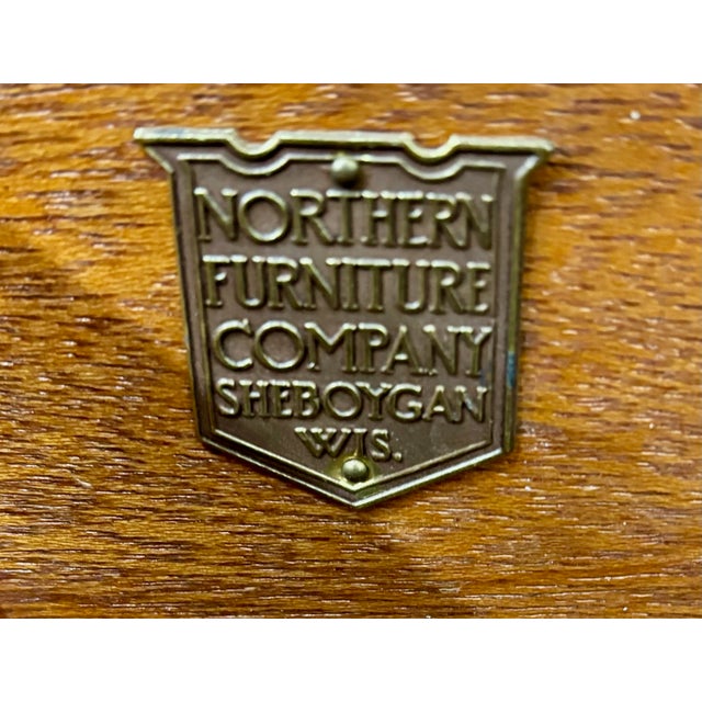 1930s Vintage 1939 Northern Furniture Co Art Deco American Federal Style Writing Desk For Sale - Image 5 of 12