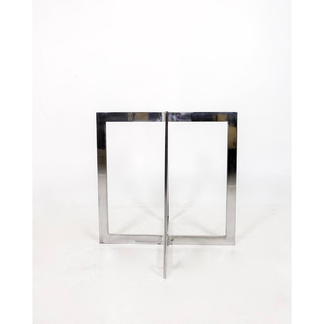 Round Mid Century Modern Onyx Table, Aluminum Base, 1970s For Sale - Image 4 of 12