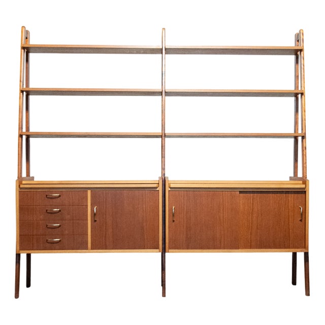 Early Scandinavian Double Wall Unit, 1950s For Sale