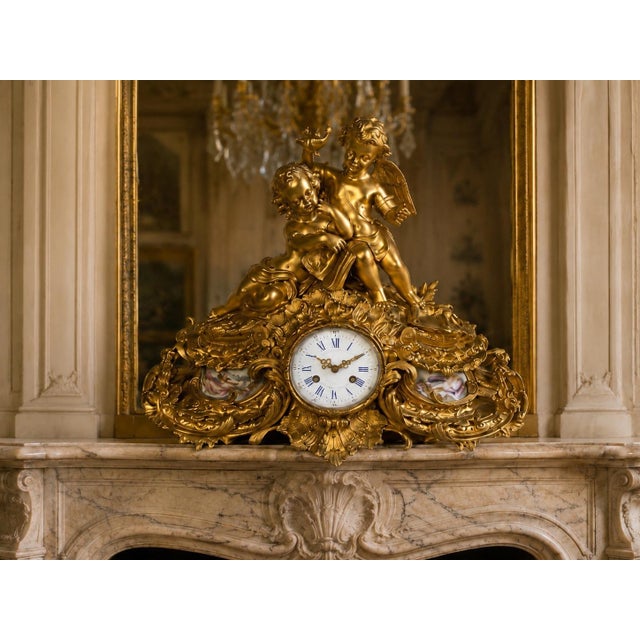 1860s Japy Frères Louis XVI Gilt Bronze Clock For Sale - Image 13 of 15
