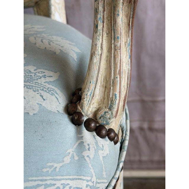 Wood French Louis XV Fauteuil Vanity Chair, Beechwood, Circa 1880-1900 For Sale - Image 7 of 16