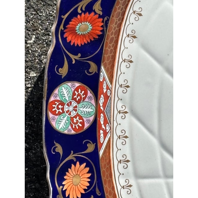 Large 19th C. English Ironstone Centerpiece / Presentation Platter - Exceptional Color and Detailing For Sale - Image 4 of 10