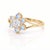 Contemporary Natural Moonstone Flower Ring | Gemstone Split Shank Ring | Floral Cluster June Birthstone Ring Us 7 (All Sizes Available) For Sale - Image 3 of 4