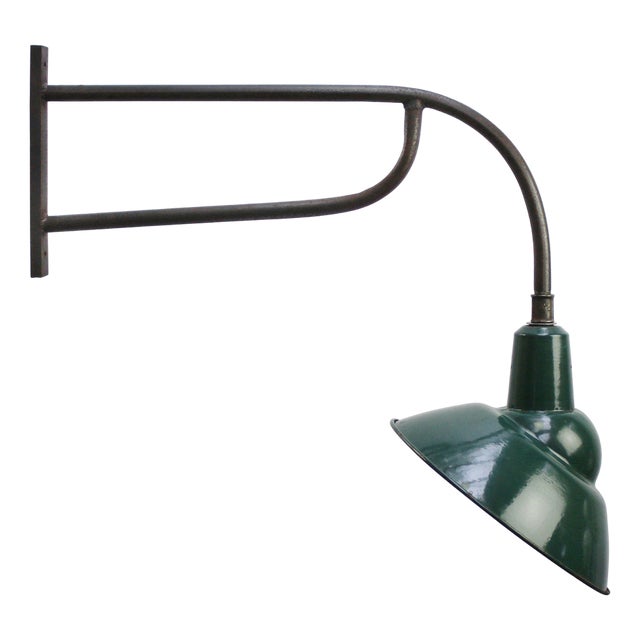 French Iron and Green Enamel Street Light from Sammode, France For Sale