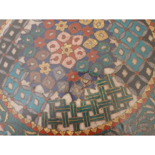 Pair of Antique Japanese Cloisonné Enamel Vases For Sale - Image 9 of 9