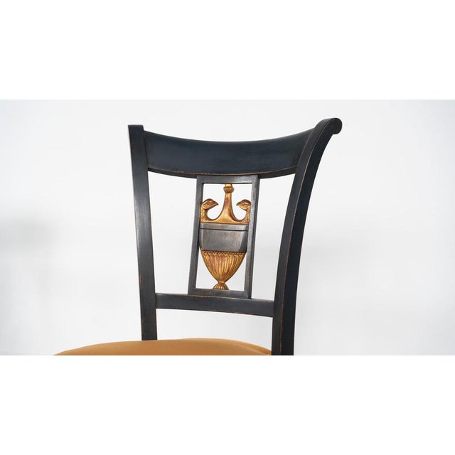 Empire Style Black and Gold Armchairs & Dining Chairs, Set of 6 For Sale - Image 18 of 18