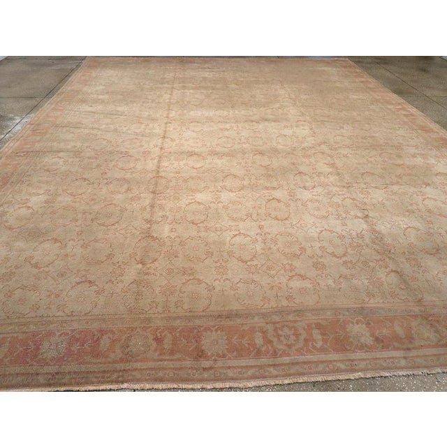 Textile Galerie Shabab Collection Early 20th Century Turkish Oushak Large Carpet For Sale - Image 7 of 10