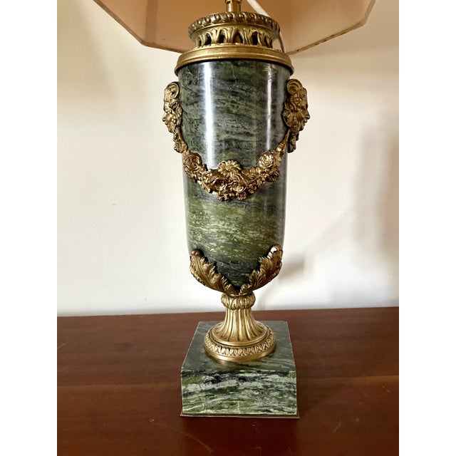 Table Lamps in Green Marble and Gilded Bronze, Set of 2 For Sale - Image 11 of 14