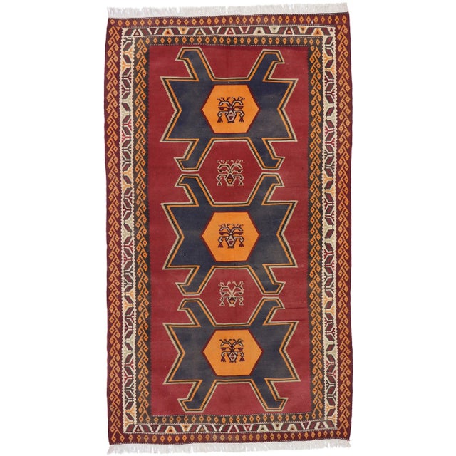 Vintage Persian Shiraz Kilim Rug - 05'06 X 09'08 For Sale - Image 9 of 9