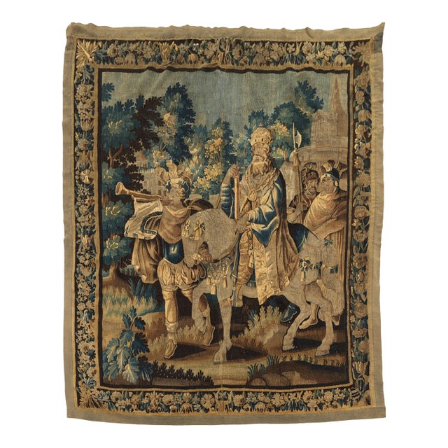 Early 21st Century Zabihi Collection Mid 18th Century French Tapestry of Charlemagne - 8'7" x 10'1" For Sale