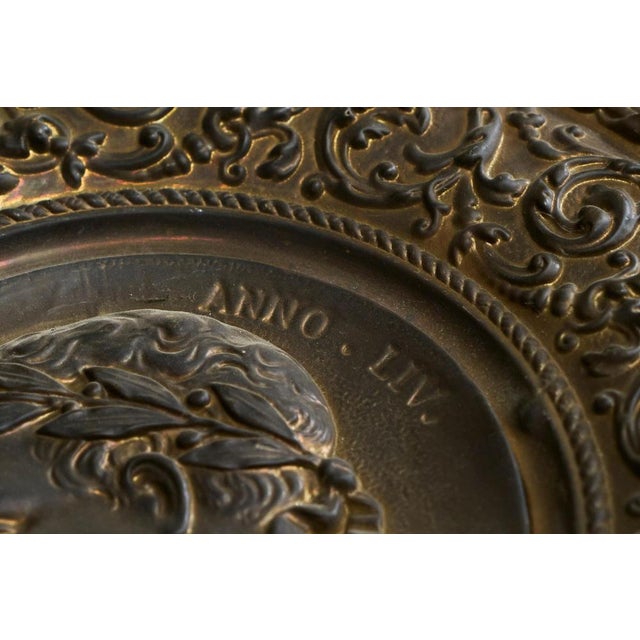 Antique Neoclassical Repoussé in Patinated Copper of Julius Caesar, 1890s For Sale - Image 5 of 14