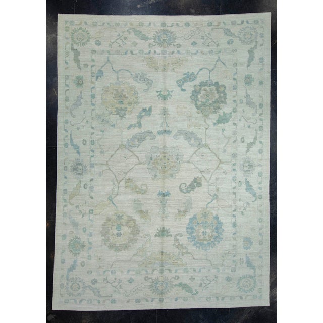 Gray Turkish Oushak Rug 8'9" x 12' #18702 For Sale - Image 8 of 8