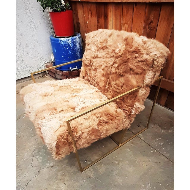 Metal Cosmo Fur Lounge Chair For Sale - Image 7 of 10