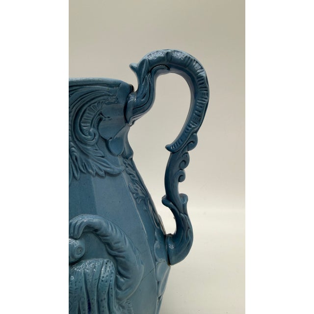 A Very Fine Antique English Victorian Blue Salt Glazed Stoneware Jug, circa 1850's Possibly made by Edward Walley of...