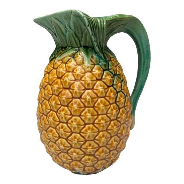 19th Century Majolica Minton Pineapple Pitcher For Sale