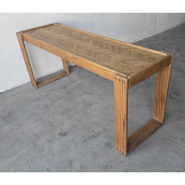Lou Hodges Minimalist Oak Console Table by Lou Hodges For Sale - Image 4 of 7