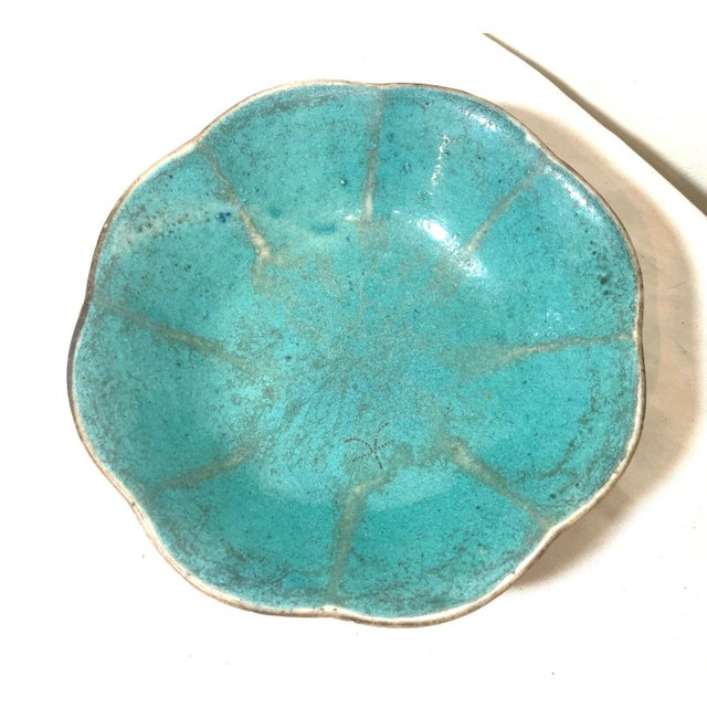 19th Century Antique 1800's Chinese Export Handmade Enameled Famille Rose Pottery Bowl Dish 3 For Sale - Image 5 of 11