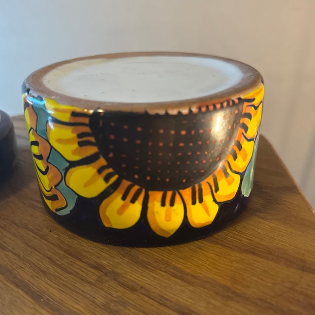 Sunflower Pottery Trinket Dish With Lid For Sale In New Orleans - Image 6 of 6