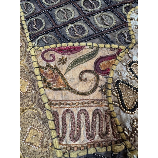 Indian Tapestry With Hand Sewn Beading For Sale - Image 11 of 12