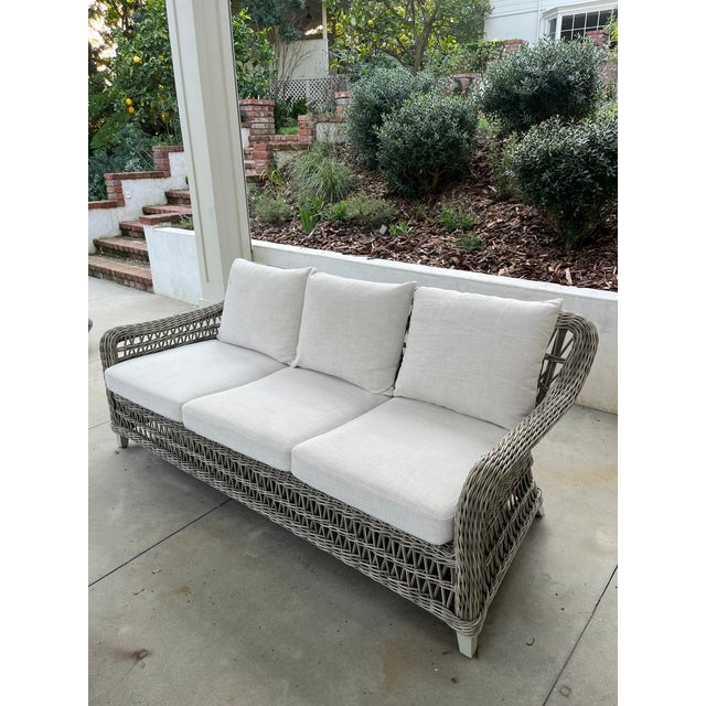 FRAME: ALUMINUM WITH JANUSCOAT(TM). Seashell finish SEAT & BACK: HANDWOVEN JANUSFIBER®. CUSHIONS Two sets of cushion...