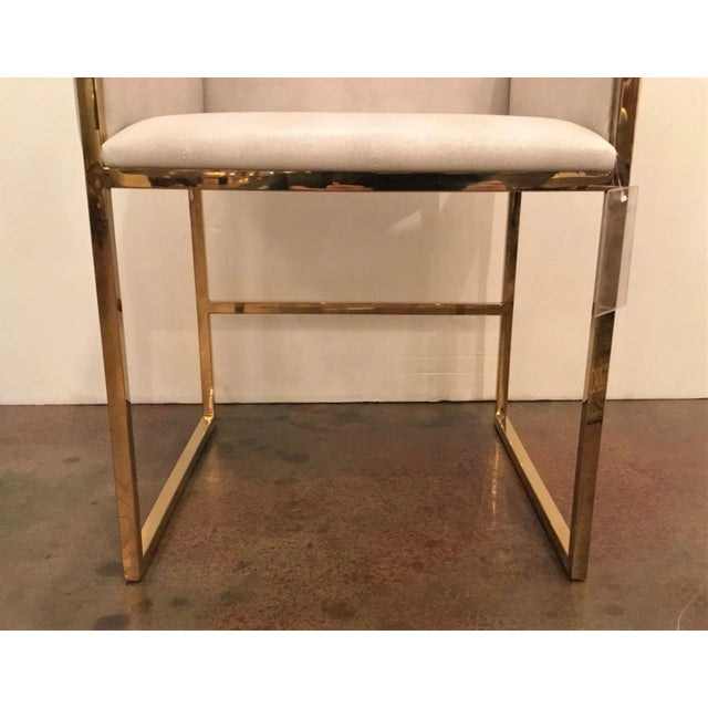 Worlds Away Off-White Faux Shagreen Annabelle Arm Chair For Sale In Atlanta - Image 6 of 7
