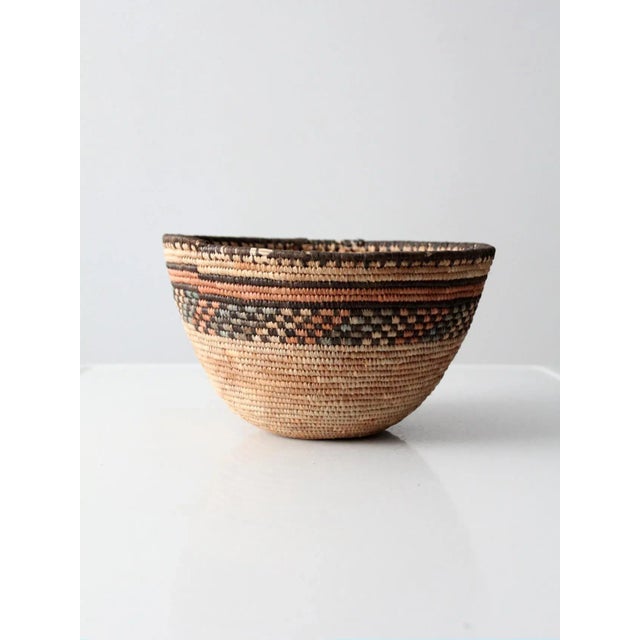 Mid 20th Century Vintage Woven Basket Bowl For Sale - Image 5 of 11