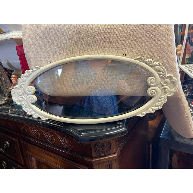 Early 20th Century Antique Victorian Art Nouveau Cast Iron Oval Frame For Sale - Image 5 of 7