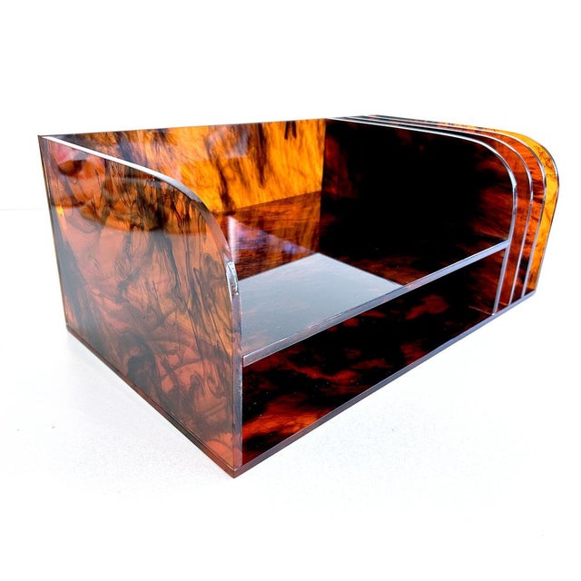 Vintage French Space Age Acrylic Glass Organizer, 1970s For Sale - Image 12 of 18