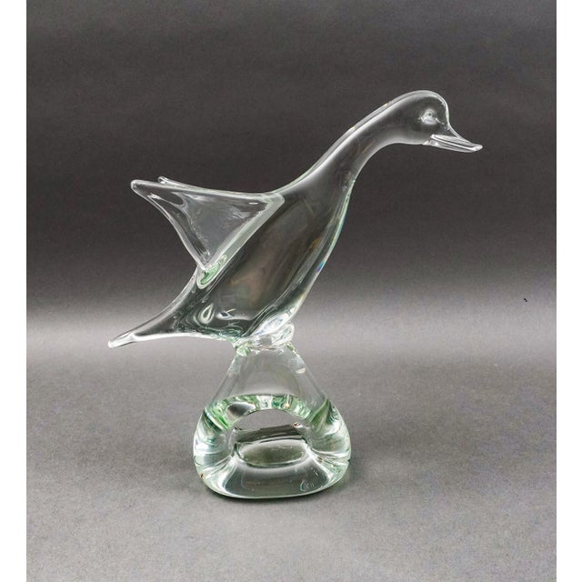 Licio Zanetti Vintage Licio Zanetti Italy Hand Blown Murano Art Glass Goose Duck Bird Sculpture For Sale - Image 4 of 13