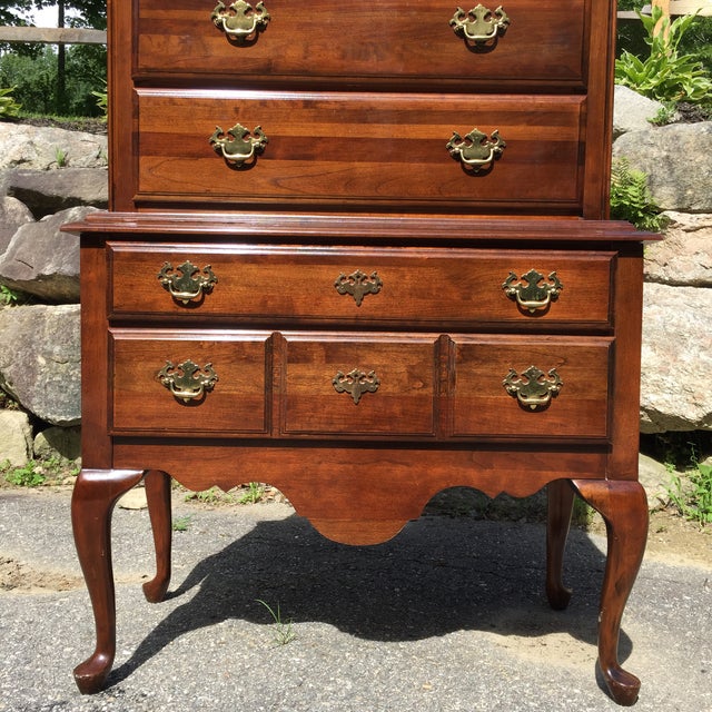 Queen Anne Cherry Highboy Dresser Chairish