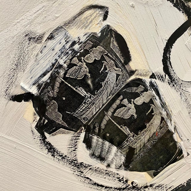 Blue Sheila Elias, Oil Painting Photo Collage Assemblage Feminist Pop Art Miami Artist Sheila Elias, 1992 For Sale - Image 8 of 13