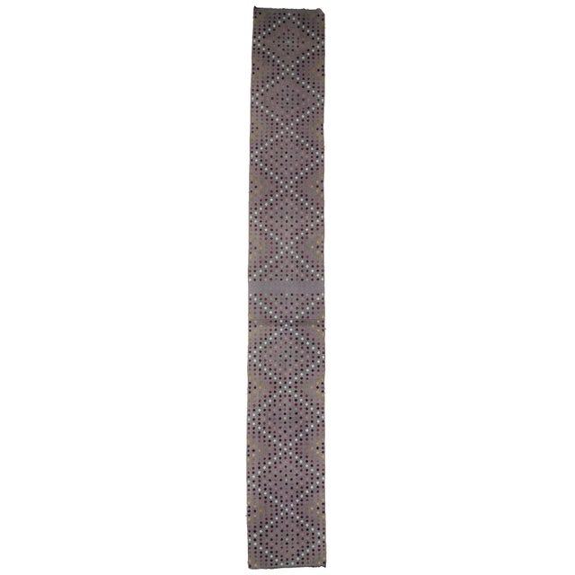Textile Vintage Embroidered Kilim -2′10″ × 21′4″ For Sale - Image 7 of 7