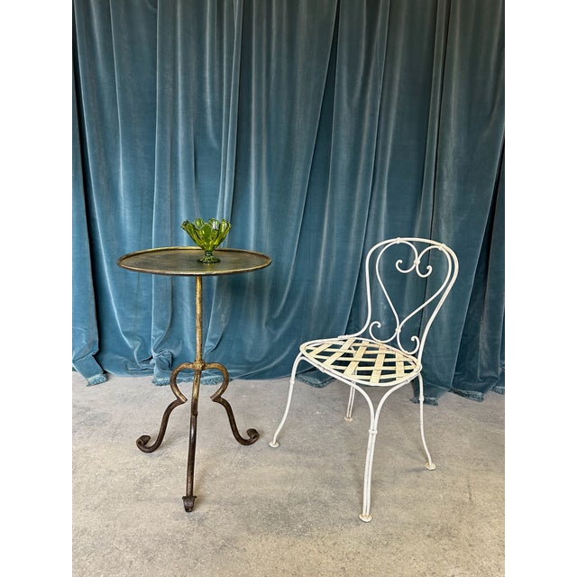 Spanish Gilt Iron Side Table on an Elevated Tripod Base For Sale - Image 12 of 12