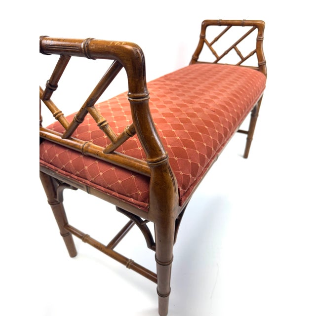 Mid-20th Century Faux Bamboo Hollywood Regency Bench by Century Chair Company For Sale In Little Rock - Image 6 of 16