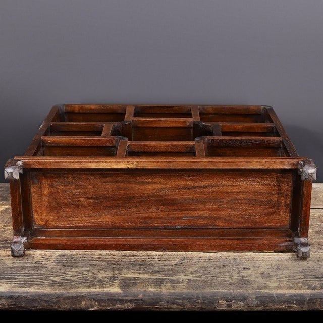Brown Vintage Chinese Huali Rosewood Curio Display Stand | Ming Style Scholars Shelf For Sale - Image 8 of 9