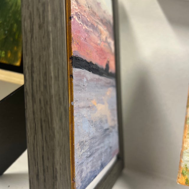 North Light, Pink Sunset, Original Painting by Julia Lawing, Framed For Sale - Image 9 of 9