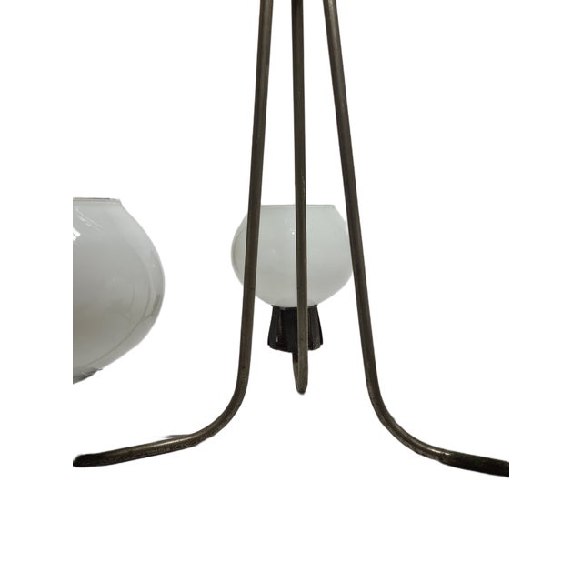 Vintage Pendant Light in White Glass, Poland, 1960s For Sale - Image 4 of 10