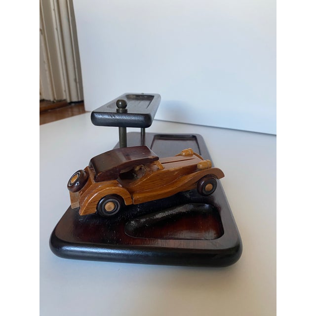 Vintage Carved Antique Car Wooden Desk Organizer For Sale - Image 10 of 11
