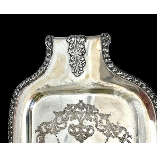 Vintage Lbs Lawrence B Smith Co Silverplate 27” Silver Plate Rectangular Tray For Sale In San Francisco - Image 6 of 8