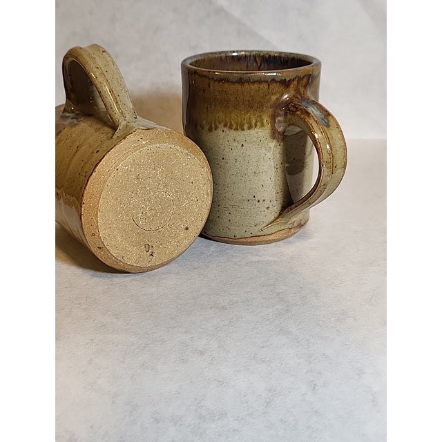Ceramic 1970s Pair of Art Studio Pottery Mugs For Sale - Image 7 of 7